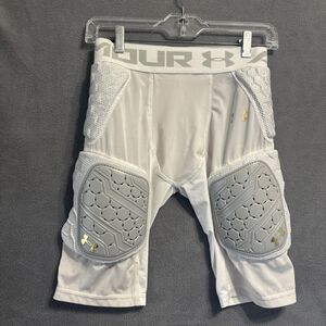 Under Armour Football Girdle 5-Pad Compression Shorts Boys Youth Large White